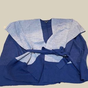 Eileen Fisher Two-Tone Felted Wool Poncho